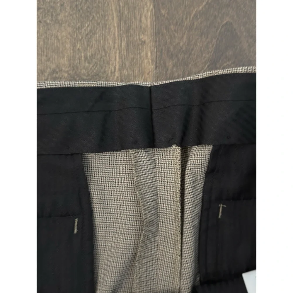 NWT Express Mens Houndstooth Extra Slim Fit Cropped Pleated Dress Pants 36WX29L